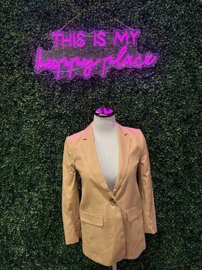 LOFT Beige Single-Button Blazer